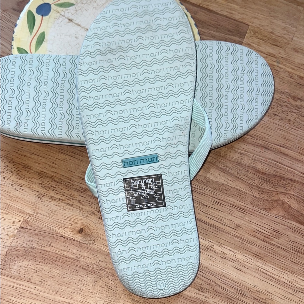 Mint Aqua Flip Flop Sandals with Fabric Straps - Picture 6 of 6